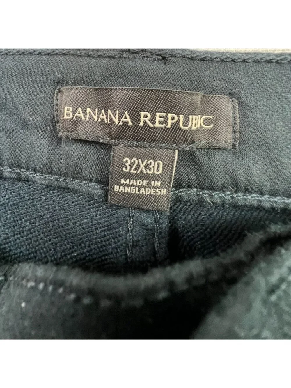 Banana Republic Mens Slim Fit Chino Pants 32x30 Black Stretch Straight Trousers